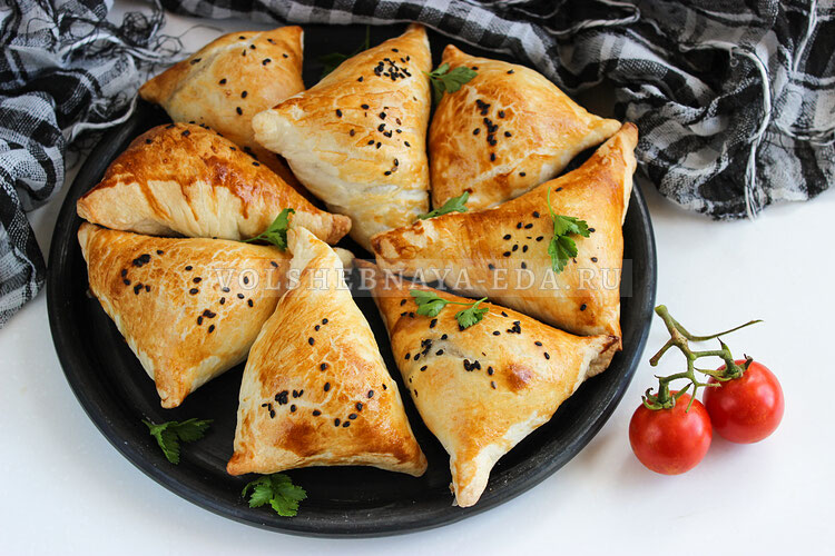 Как приготовить самсу из слоеного теста за 30 минут