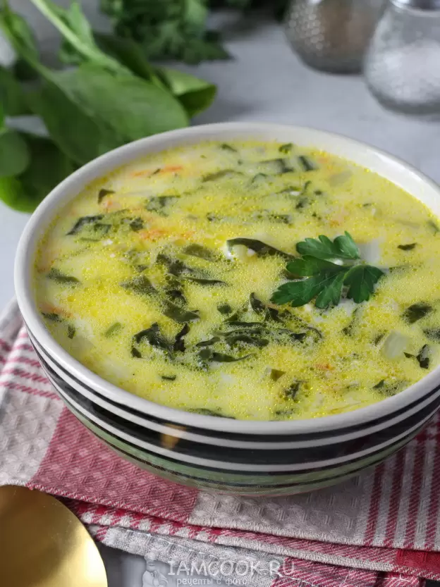 Лёгкий и ароматный суп со шпинатом и сыром: простота и вкус в каждой ложке