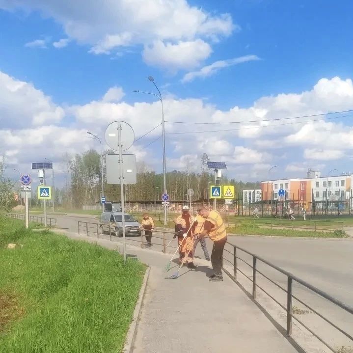 Колыхматова: Подрядчик убирает и вывозит скопившийся смет с дорог и пешеходных зон