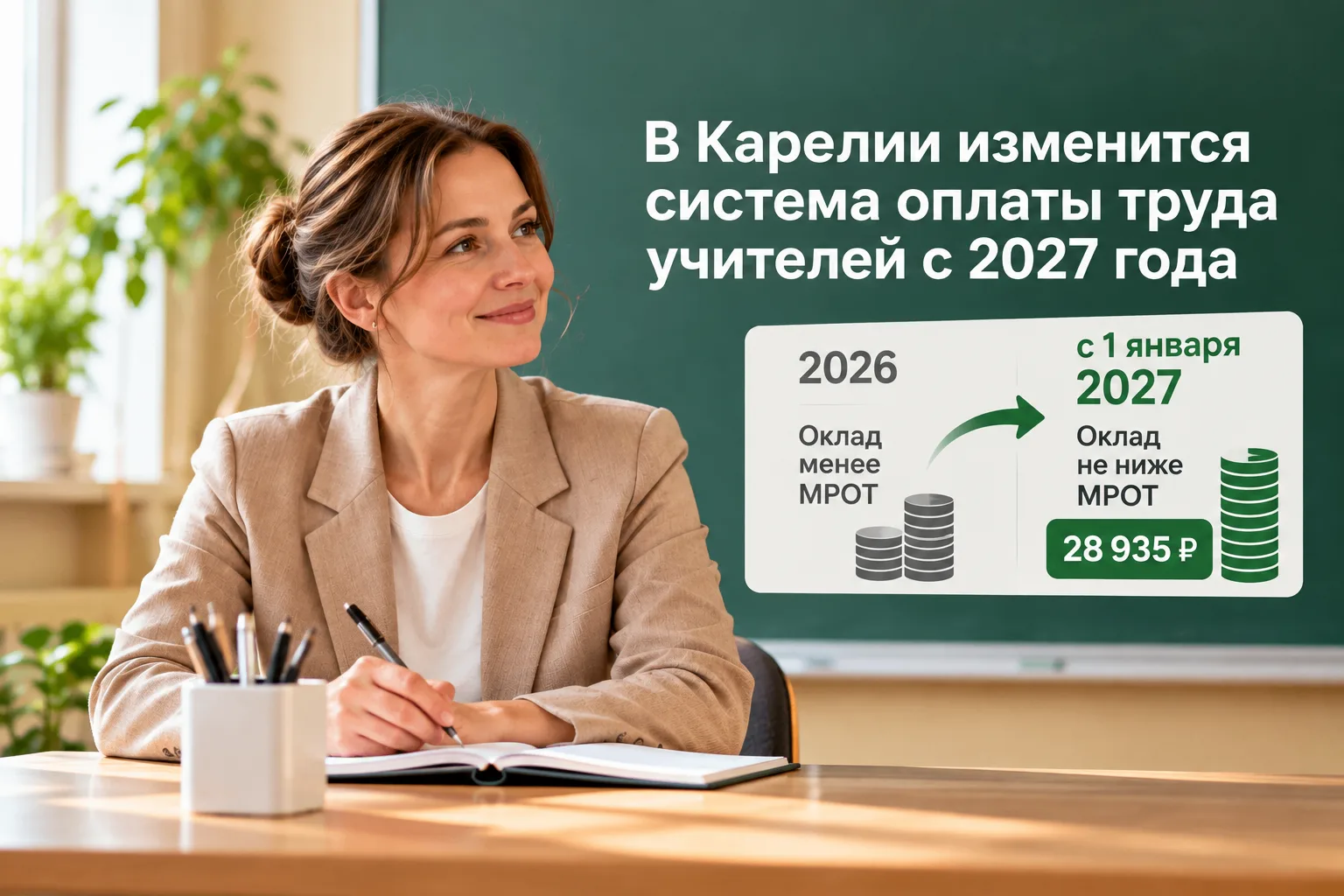 В Карелии изменится система оплаты труда учителей с 2027 года